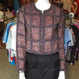 Diane von Furstenberg DVF pink tweed jacket